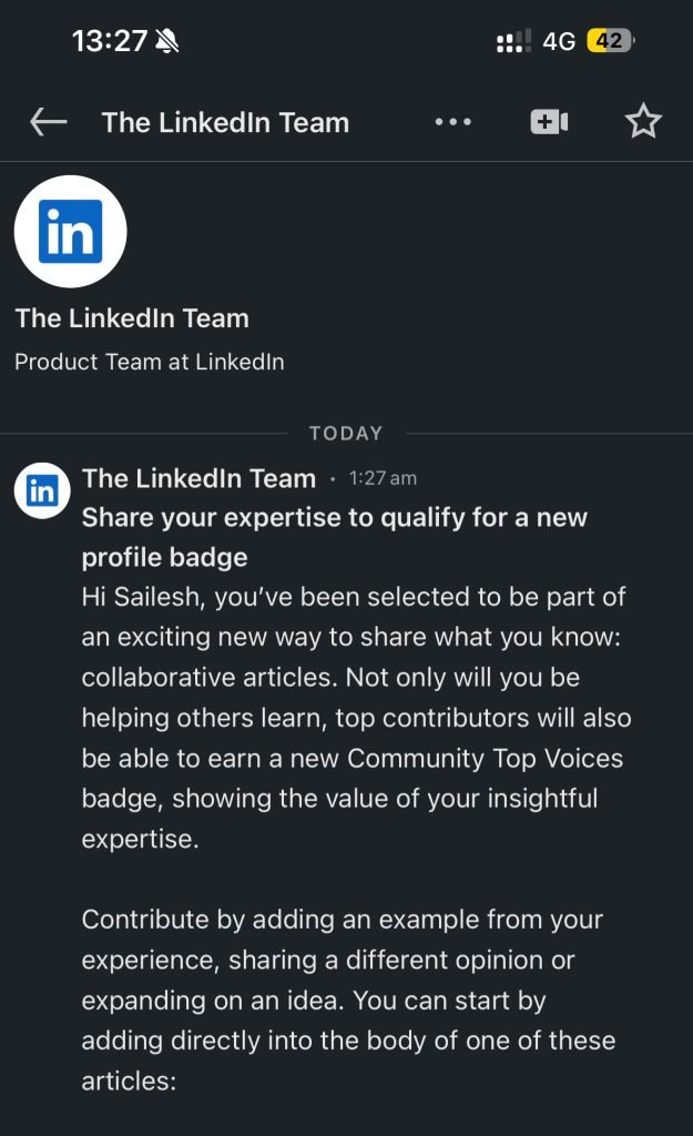 Linkedin Team Invitation