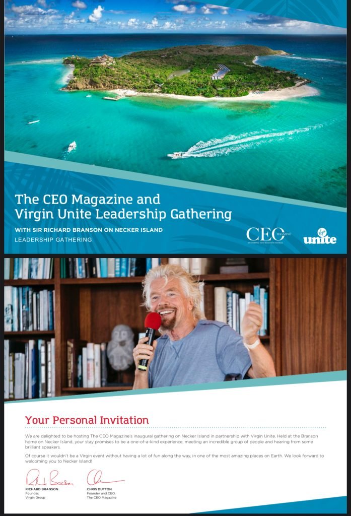 Invitation to join Sir Richard Branson