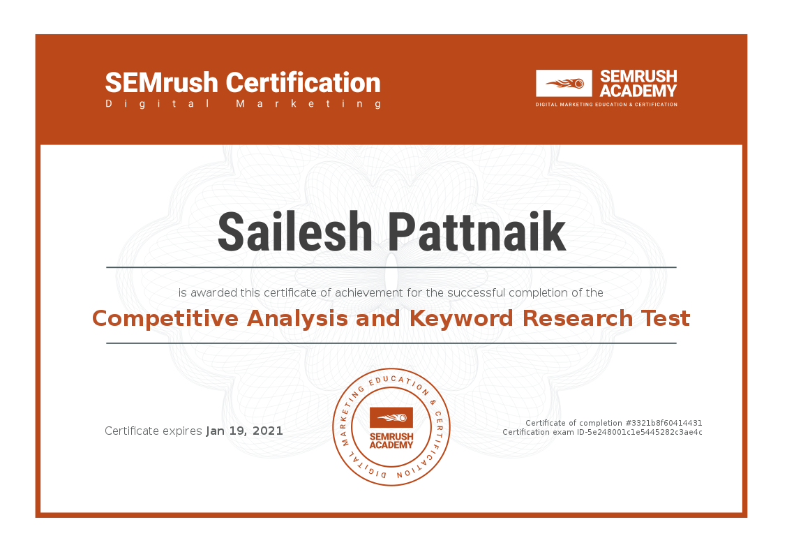 SEMRush Certifications