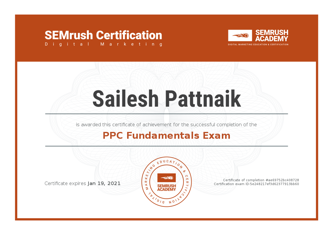 SEMRush Certifications