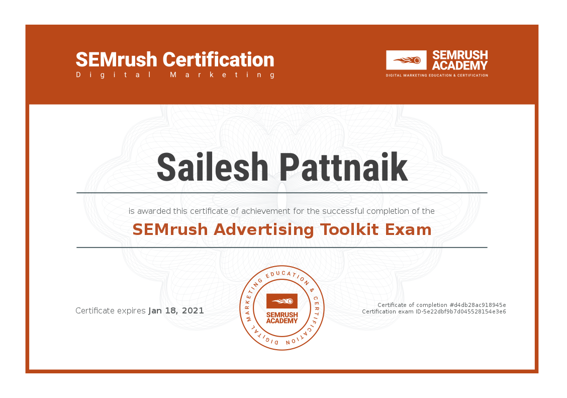 SEMRush Certifications