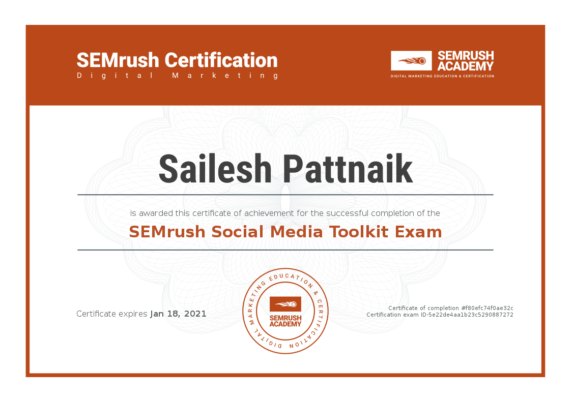 SEMRush Certifications